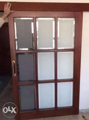 Sliding Door Wood Glass باب خشب جرار الديكورات المنزلية والاكسسوارات الأثاث والديكور المنزلي اعلانات لبنان