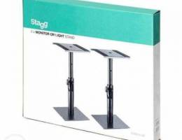 Two height-adjustable monitor or light sta...