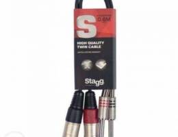 Stagg twin cable plug-xlrm