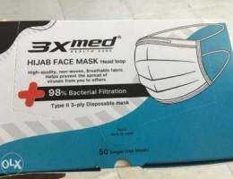 3X med Hijab Face Mask Head Loop