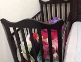 ØªØ®Øª Ø¨ÙŠØ¨ÙŠ Ø®Ø´Ø¨ Ù…Ø¹ ÙØ±Ø´Ø© Baby wooden crib with...