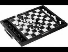 Leather case chess set 38cm