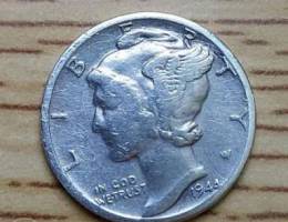 1944 D Mercury Dimes/Ù…ÙŠØ±ÙƒÙˆØ±ÙŠ Ø¯Ø§ÙŠÙ…Ø² Ù¡Ù©Ù¤Ù¤ Ø¯