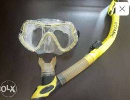 Mask mares +snorkel oceanic double valve