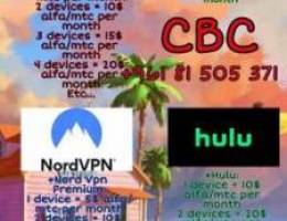 Netflix Spotify NordVPN Premium / Hulu