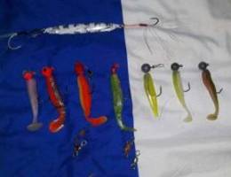 7 jig head soft bait and 1 metal jig 50g w...