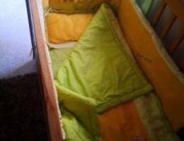 Baby bed + mattress+ set for bed from 4pic...