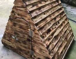 Handmade wooden dog house