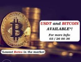 USDT and Bitcoin Available