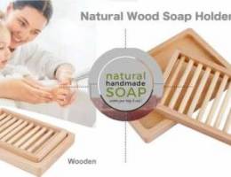 natural wood two layers soap holder