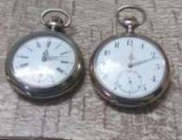 Two antique manual winding silver watches