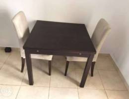 table and two chairs