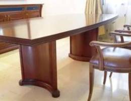 Dining room two arm chairs console mirror ...