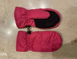 pink ski mittens