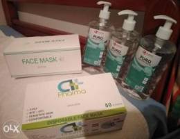 Face mask and hand gel