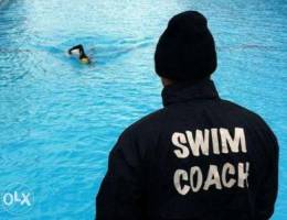 Coach swimming