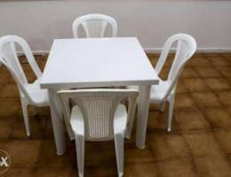 1 table with 4 chairs very good quality