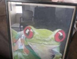 Art, hyper realistic of a frog