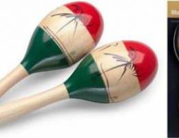 Stagg Pair of oval wooden maracas, Mexican...