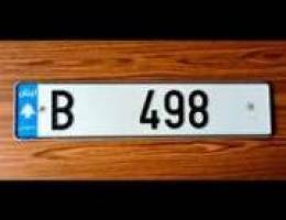 Plate Number / B 4 9 8