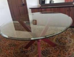 Glass Dining table with base