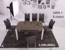 malaysia set table and 6 chairs