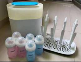 Avent steriliser for sale with 6 bottles