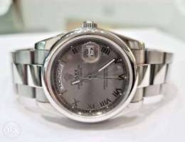 ROLEX DayDate 37mm SS Automatic Silver Rom...