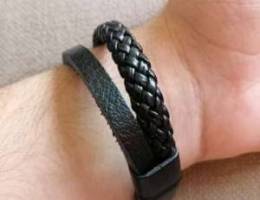 Black leather bracelet