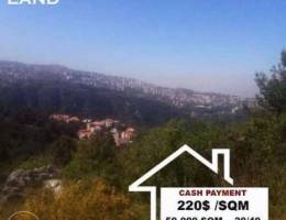 Land for sale in Jeita 50 000 SQM for 220$...