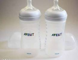 2 Avent baby bottles 330ml size 4