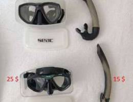 SEAC Snorkeling Masks and Tubas