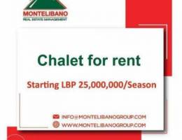 Chalet for rent/season!! starting 25,000,0...