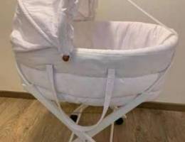 Baby Crib - white with stand