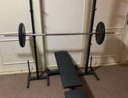 bench rack and weights