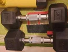 A pair of 5 KG Dumbbells (new)