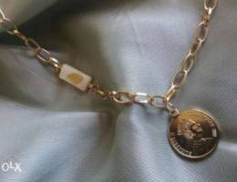 chain coin, earings , bracelet