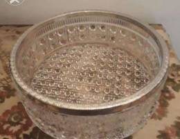 Vintage English Silver Rimmed Crystal Bowl