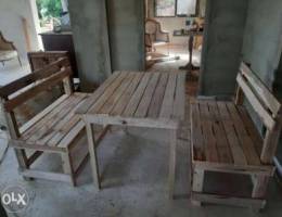 Wood table and Bench From pallet wood