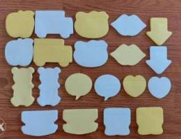 Sticky notes, 20 pieces, 10 shapes, delive...