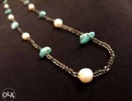 Amazing necklace with irregular Blue natur...