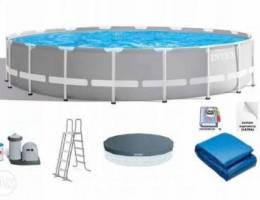 6.10 x 1.32 m intex family large pool full...