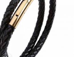 Double Layer Men Leather Bracelet