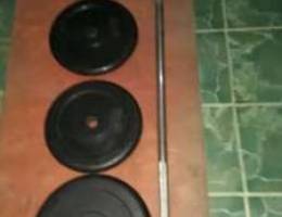 For home gym 50 kg rubber & axe 150 cm