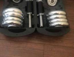 2 Dumbells axes - 28 Kg dumbell plates Sta...