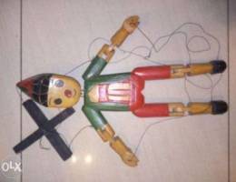 Vintage wooden Pinocchio marionette 57 cm