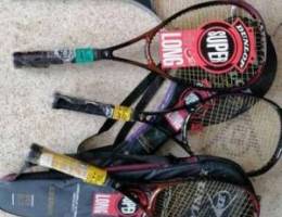 3 tenis racket dunlop 1 head squash