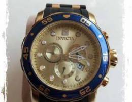 INVICTA Leather Watch Blue & Black