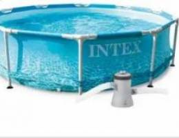 Intex 28208 Beachside Metal Frame Round Ab...