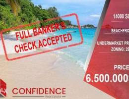 UNDERMARKET PRICE Beachfront Land 14000 SQ...